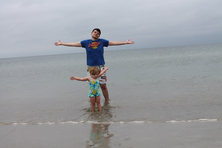 me and lu at the beach